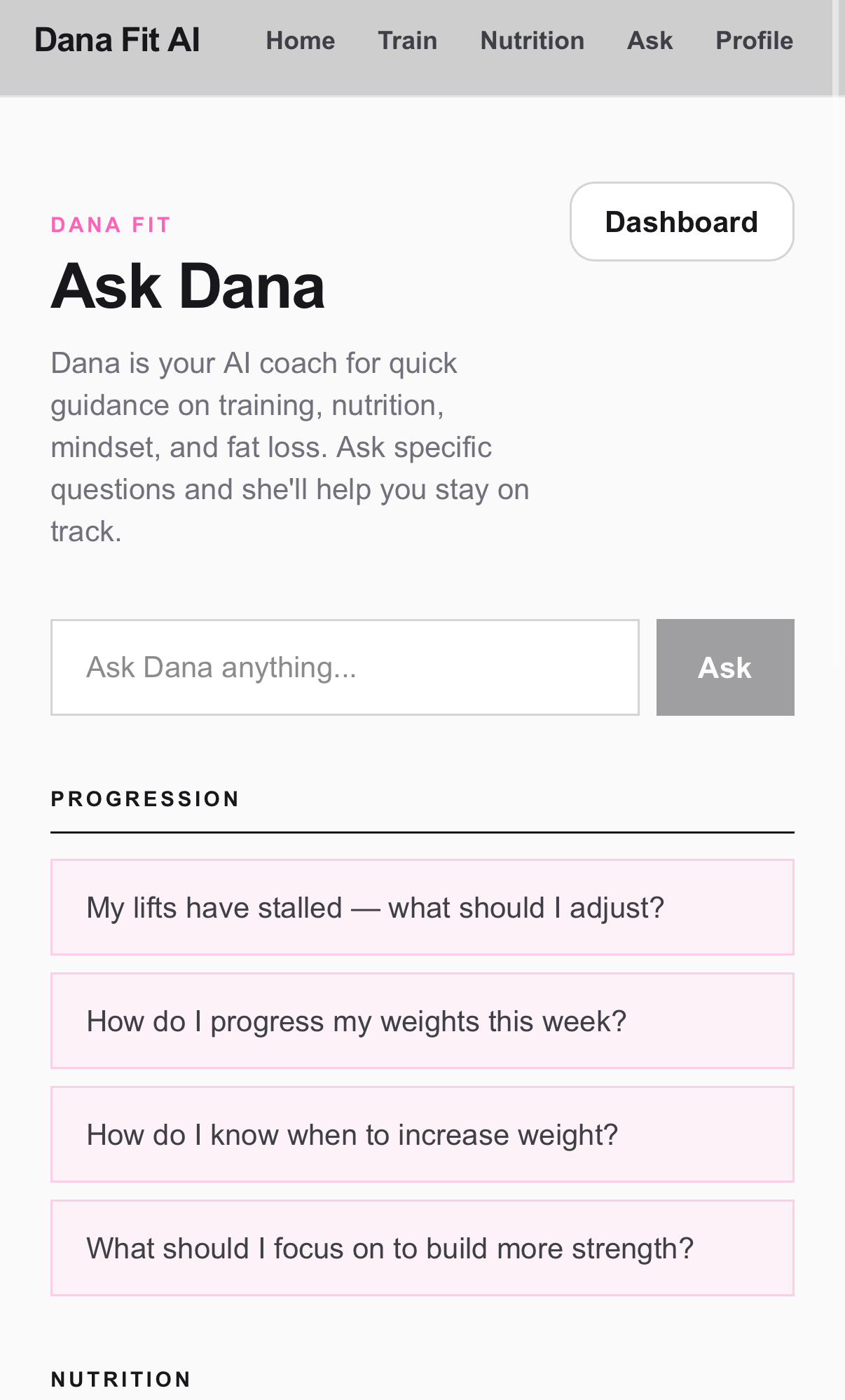 Tell Dana your goal
